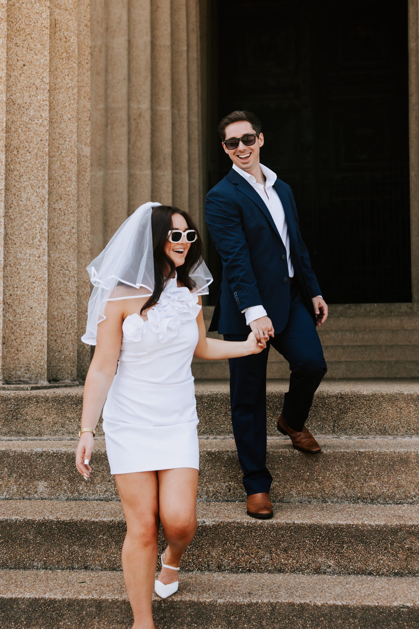 Engagement Session in Nashville, TN at the Parthenon of a cute couple